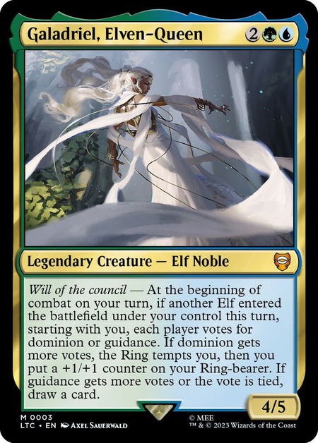 Galadriel, Elven-Queen - Commander: The Lord of the Rings: Tales of Middle-earth Magic: The Gathering trading card