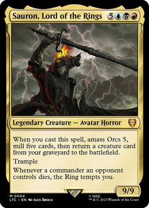 Sauron, Lord of the Rings - Commander: The Lord of the Rings: Tales of Middle-earth (LTC) #4 - Mythic Rare Magic: The Gathering Trading Card