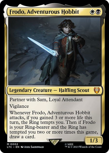 Frodo, Adventurous Hobbit - Commander: The Lord of the Rings: Tales of Middle-earth Magic: The Gathering trading card