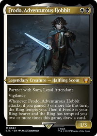 Frodo, Adventurous Hobbit (Display Commander) - Thick Stock - Commander: The Lord of the Rings: Tales of Middle-earth (LTC) #82 - Mythic Magic: The Gathering Trading Card