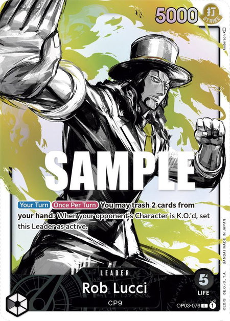 Rob Lucci (076) (Alternate Art) trading card from Pillars of Strength Rob Lucci (076) (Alternate Art) - Pillars of Strength One Piece trading card