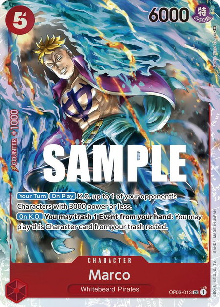 Marco trading card from Pillars of Strength Marco - Pillars of Strength One Piece trading card