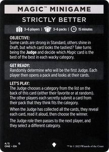 Magic Minigame: Strictly Better - Phyrexia: All Will Be One (ONE) #4 - Special Magic: The Gathering Trading Card