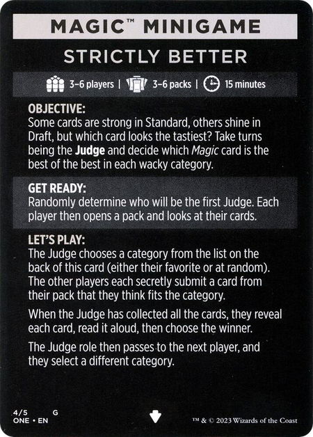 Magic Minigame: Strictly Better - Phyrexia: All Will Be One Magic: The Gathering trading card