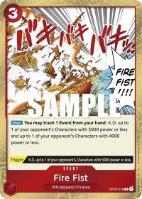 Fire Fist - Pillars of Strength (OP03) #OP03-018 - Rare One Piece Trading Card