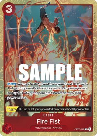 Fire Fist (Alternate Art) - Pillars of Strength (OP03) #OP03-018 - Rare One Piece Trading Card