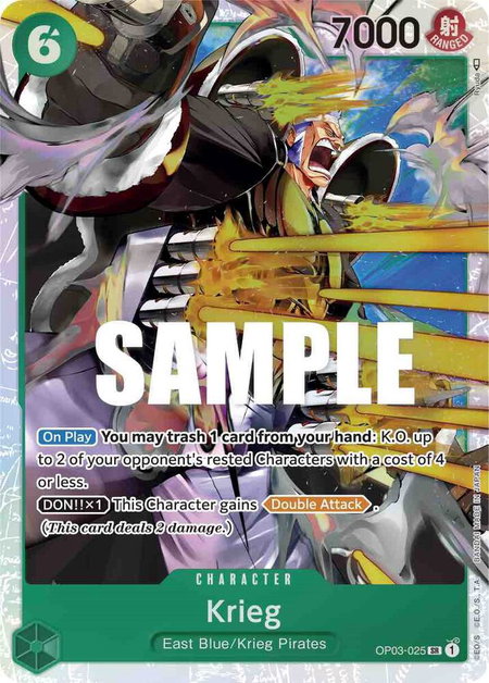 Krieg trading card from Pillars of Strength Krieg - Pillars of Strength One Piece trading card