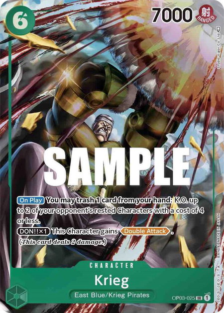 Krieg (Alternate Art) trading card from Pillars of Strength Krieg (Alternate Art) - Pillars of Strength One Piece trading card