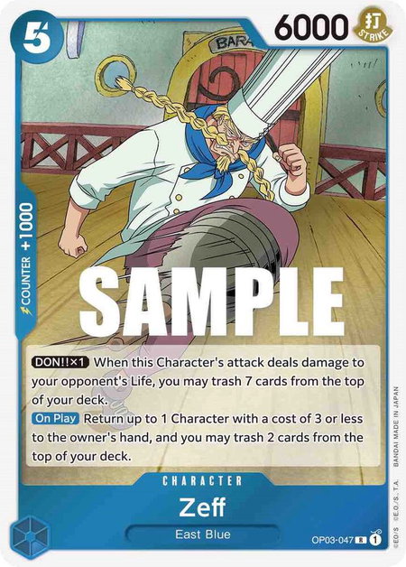 Zeff trading card from Pillars of Strength Zeff - Pillars of Strength One Piece trading card