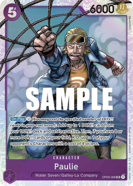 Paulie trading card from Pillars of Strength Paulie - Pillars of Strength One Piece trading card
