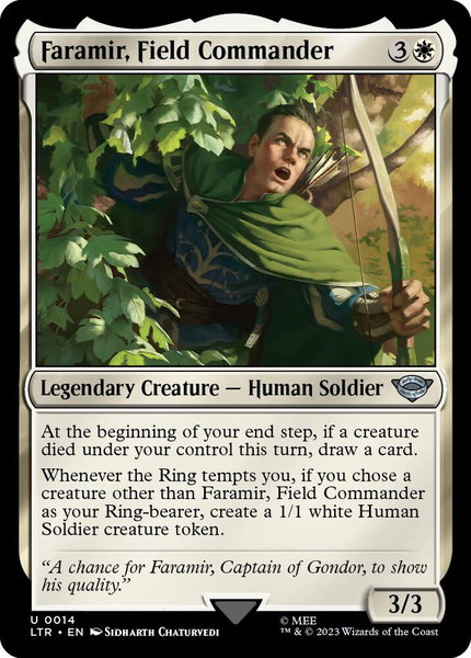 Faramir, Field Commander - Universes Beyond: The Lord of the Rings: Tales of Middle-earth Magic: The Gathering trading card
