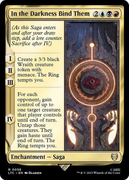 In the Darkness Bind Them - Commander: The Lord of the Rings: Tales of Middle-earth Magic: The Gathering trading card