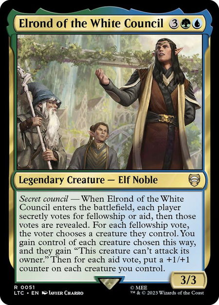 Elrond of the White Council - Commander: The Lord of the Rings: Tales of Middle-earth Magic: The Gathering trading card