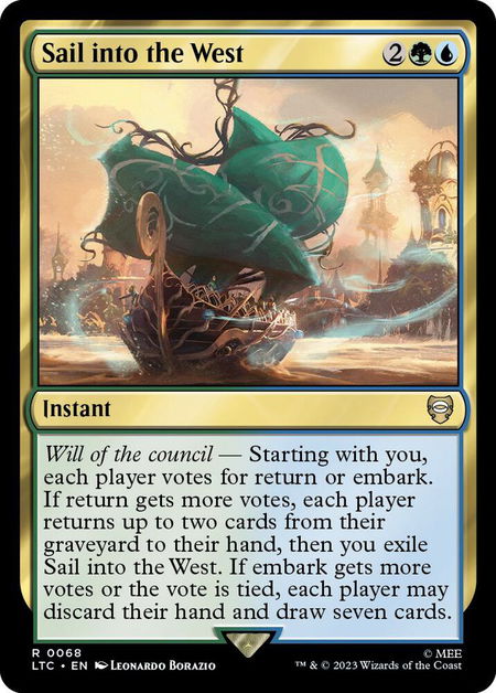 Sail into the West - Commander: The Lord of the Rings: Tales of Middle-earth Magic: The Gathering trading card