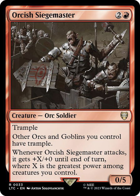 Orcish Siegemaster - Commander: The Lord of the Rings: Tales of Middle-earth Magic: The Gathering trading card