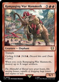 Rampaging War Mammoth - Commander: The Lord of the Rings: Tales of Middle-earth (LTC) #34 - Rare Magic: The Gathering Trading Card