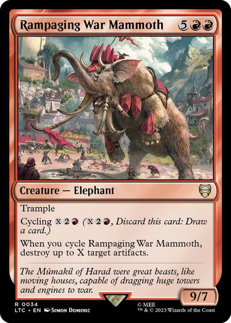 Rampaging War Mammoth - Commander: The Lord of the Rings: Tales of Middle-earth Magic: The Gathering trading card