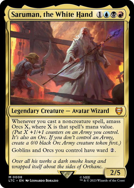 Saruman, the White Hand - Commander: The Lord of the Rings: Tales of Middle-earth Magic: The Gathering trading card