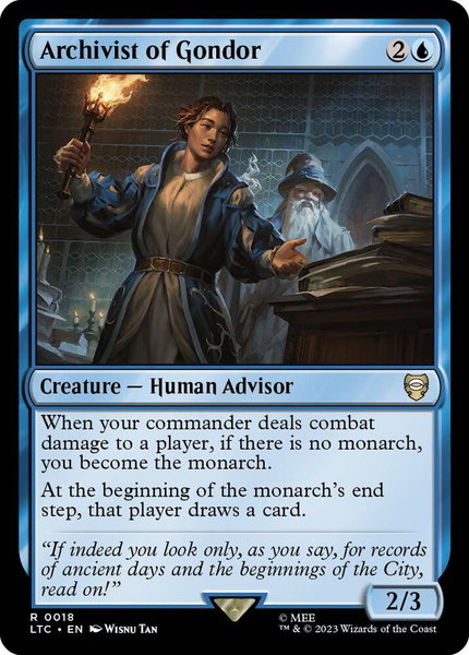Archivist of Gondor - Commander: The Lord of the Rings: Tales of Middle-earth Magic: The Gathering trading card
