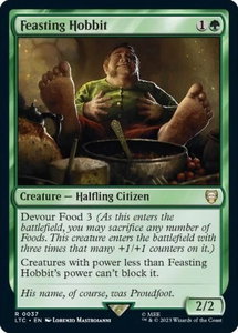 Feasting Hobbit - Commander: The Lord of the Rings: Tales of Middle-earth (LTC) #37 - Rare Magic: The Gathering Trading Card