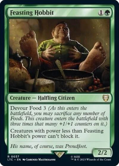 Feasting Hobbit - Commander: The Lord of the Rings: Tales of Middle-earth Magic: The Gathering trading card