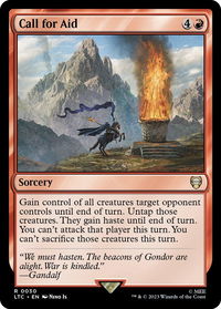Call for Aid - Commander: The Lord of the Rings: Tales of Middle-earth (LTC) #30 - Rare Magic: The Gathering Trading Card