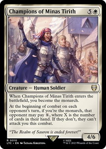 Champions of Minas Tirith - Commander: The Lord of the Rings: Tales of Middle-earth (LTC) #10 - Rare Magic: The Gathering Trading Card