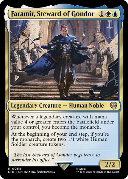 Faramir, Steward of Gondor - Commander: The Lord of the Rings: Tales of Middle-earth Magic: The Gathering trading card