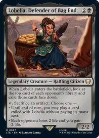 Lobelia, Defender of Bag End - Commander: The Lord of the Rings: Tales of Middle-earth (LTC) #27 - Rare Magic: The Gathering Trading Card
