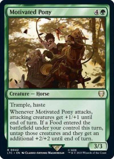 Motivated Pony - Commander: The Lord of the Rings: Tales of Middle-earth Magic: The Gathering trading card