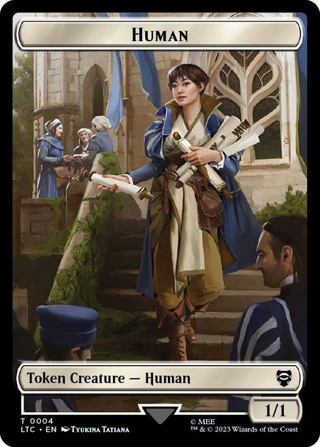 Human // Treasure Double-Sided Token - Commander: The Lord of the Rings: Tales of Middle-earth Magic: The Gathering trading card