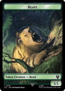 Beast // Treefolk Double-Sided Token - Commander: The Lord of the Rings: Tales of Middle-earth (LTC) #10//13 - Token Magic: The Gathering Trading Card