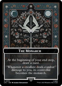 The Monarch // Treasure Double-Sided Token - Commander: The Lord of the Rings: Tales of Middle-earth (LTC) #15 // 12 - Token Magic: The Gathering Trading Card