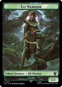 Elf Warrior // Insect Double-Sided Token - Commander: The Lord of the Rings: Tales of Middle-earth (LTC) #11 // 12 - Token Magic: The Gathering Trading Card