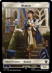 Human // Human Soldier (0002) Double-Sided Token - Commander: The Lord of the Rings: Tales of Middle-earth (LTC) #4 // 2 - Token Magic: The Gathering Trading Card