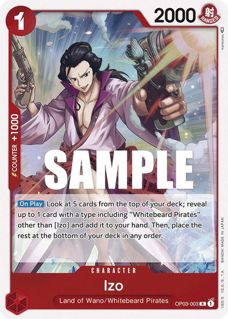Izo trading card from Pillars of Strength Izo - Pillars of Strength One Piece trading card