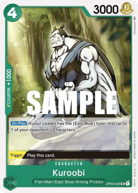 Kuroobi trading card from Pillars of Strength Kuroobi - Pillars of Strength One Piece trading card