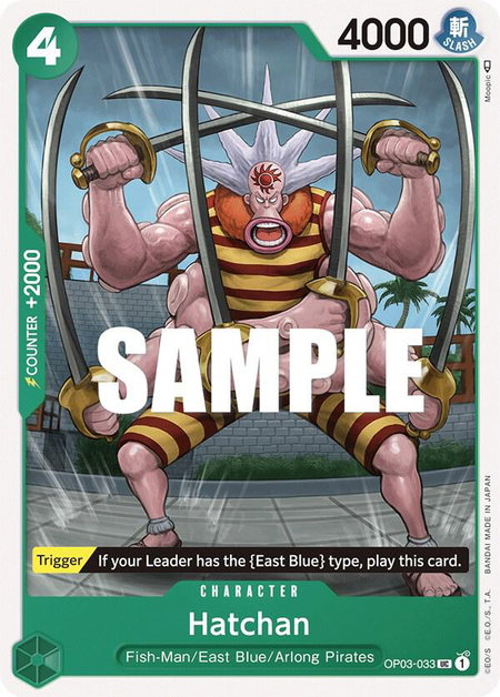 Hatchan trading card from Pillars of Strength Hatchan - Pillars of Strength One Piece trading card