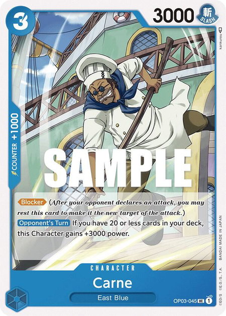Carne trading card from Pillars of Strength Carne - Pillars of Strength One Piece trading card