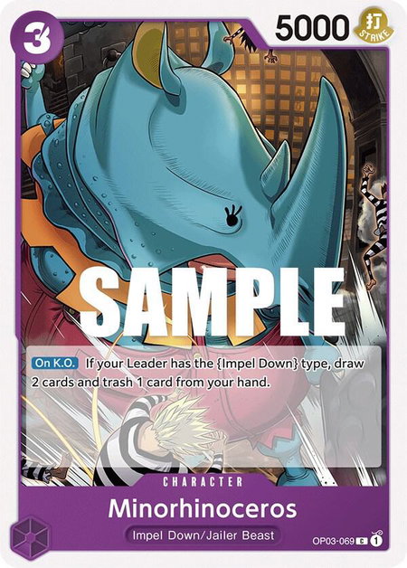 Minorhinoceros trading card from Pillars of Strength Minorhinoceros - Pillars of Strength One Piece trading card