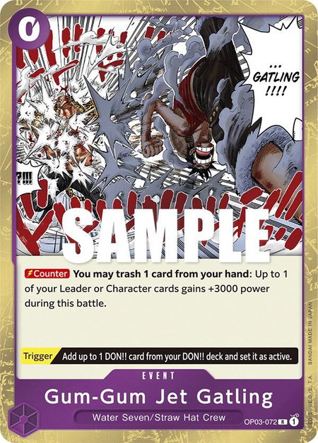 Gum-Gum Jet Gatling trading card from Pillars of Strength Gum-Gum Jet Gatling - Pillars of Strength One Piece trading card