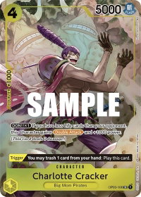Charlotte Cracker (Alternate Art) - Pillars of Strength (OP03) #OP03-108 - Super Rare One Piece Trading Card