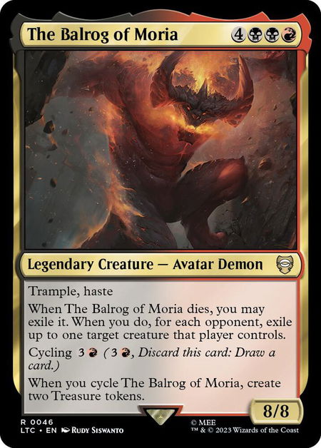 The Balrog of Moria - Commander: The Lord of the Rings: Tales of Middle-earth Magic: The Gathering trading card