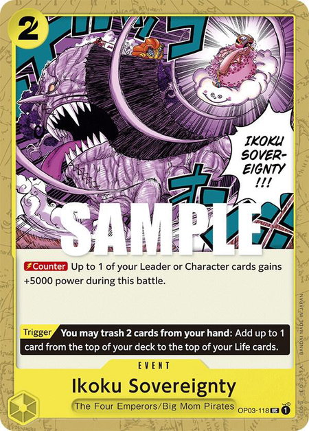 Ikoku Sovereignty trading card from Pillars of Strength Ikoku Sovereignty - Pillars of Strength One Piece trading card