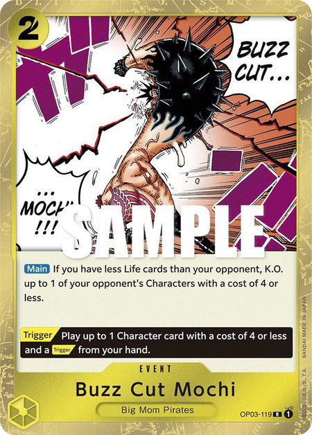 Buzz Cut Mochi trading card from Pillars of Strength Buzz Cut Mochi - Pillars of Strength One Piece trading card