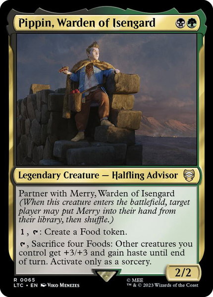 Pippin, Warden of Isengard - Commander: The Lord of the Rings: Tales of Middle-earth Magic: The Gathering trading card