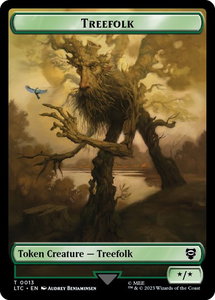 Treefolk // Food (0009) Double-Sided Token - Commander: The Lord of the Rings: Tales of Middle-earth (LTC) #13 // 9 - Token Magic: The Gathering Trading Card