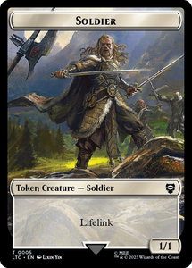 Soldier // Food (0010) Double-Sided Token - Commander: The Lord of the Rings: Tales of Middle-earth (LTC) #5 // 10 - Token Magic: The Gathering Trading Card