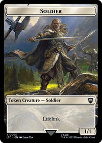 Soldier // Food (0010) Double-Sided Token - Commander: The Lord of the Rings: Tales of Middle-earth (LTC) #5 // 10 - Token Magic: The Gathering Trading Card
