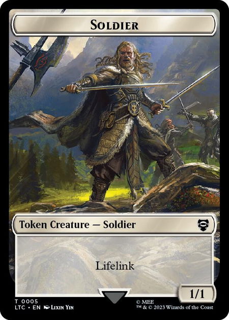 Soldier // Food (0010) Double-Sided Token - Commander: The Lord of the Rings: Tales of Middle-earth Magic: The Gathering trading card